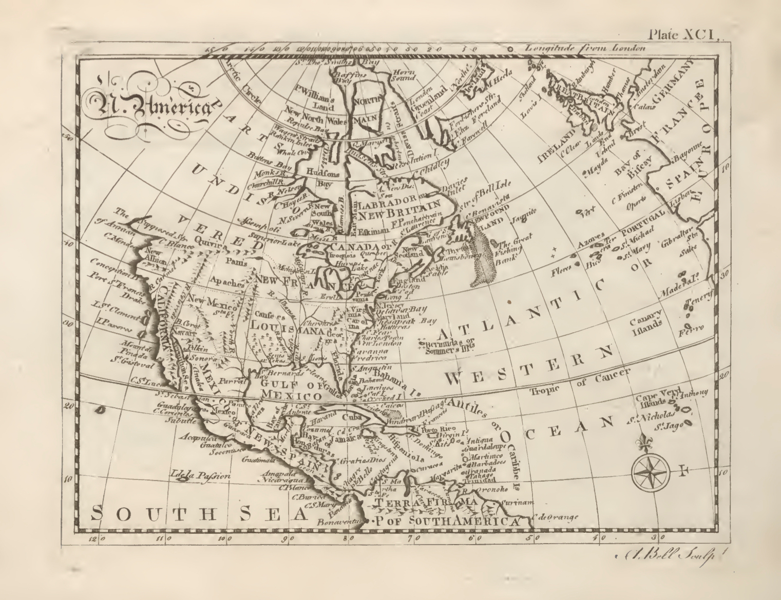 Карта Северной Америки, «Британника»